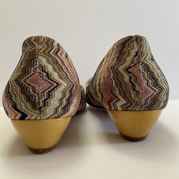 Missoni Multi-Color Knit Peep-Toe Chunky Kitten Heel - Picture 6 of 8